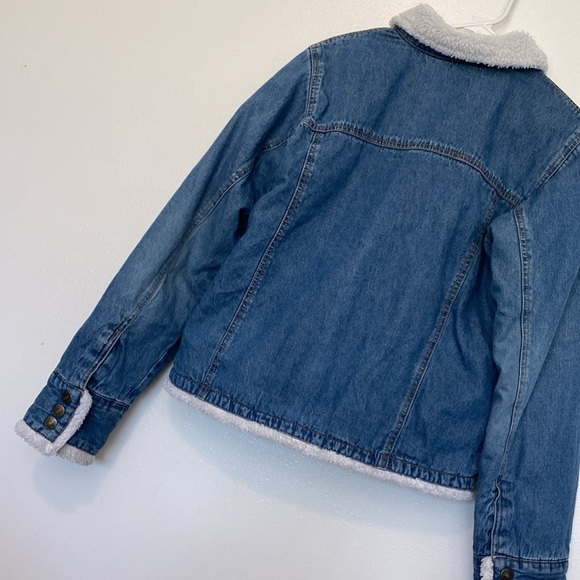 Steve & Barry’s Sherpa Trimmed quilted Denim relaxed fit coat jacket - Picture 4 of 10